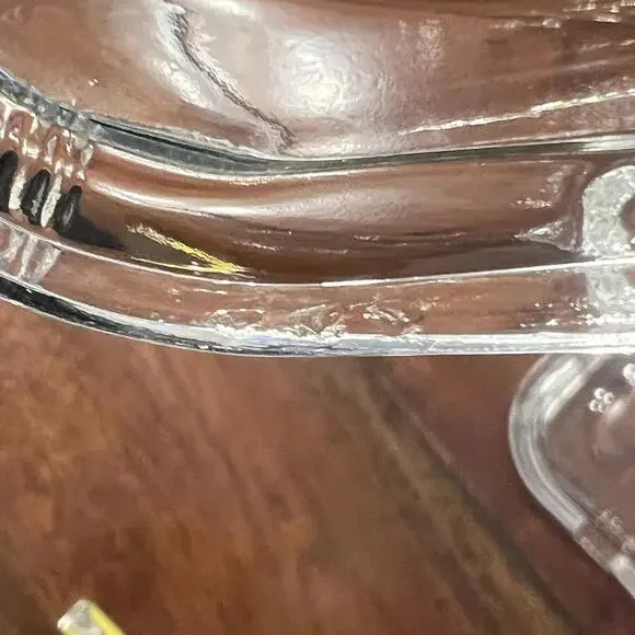 Vintage Clear Federal Glass Refrigerator Dish lids 4" Embossed Vegetables Set 3 - Picture 4 of 4